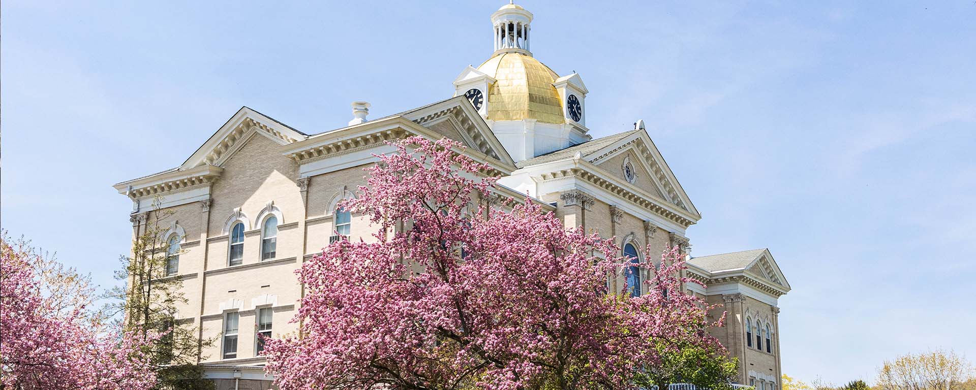 Seay Administrative Building in the Spring