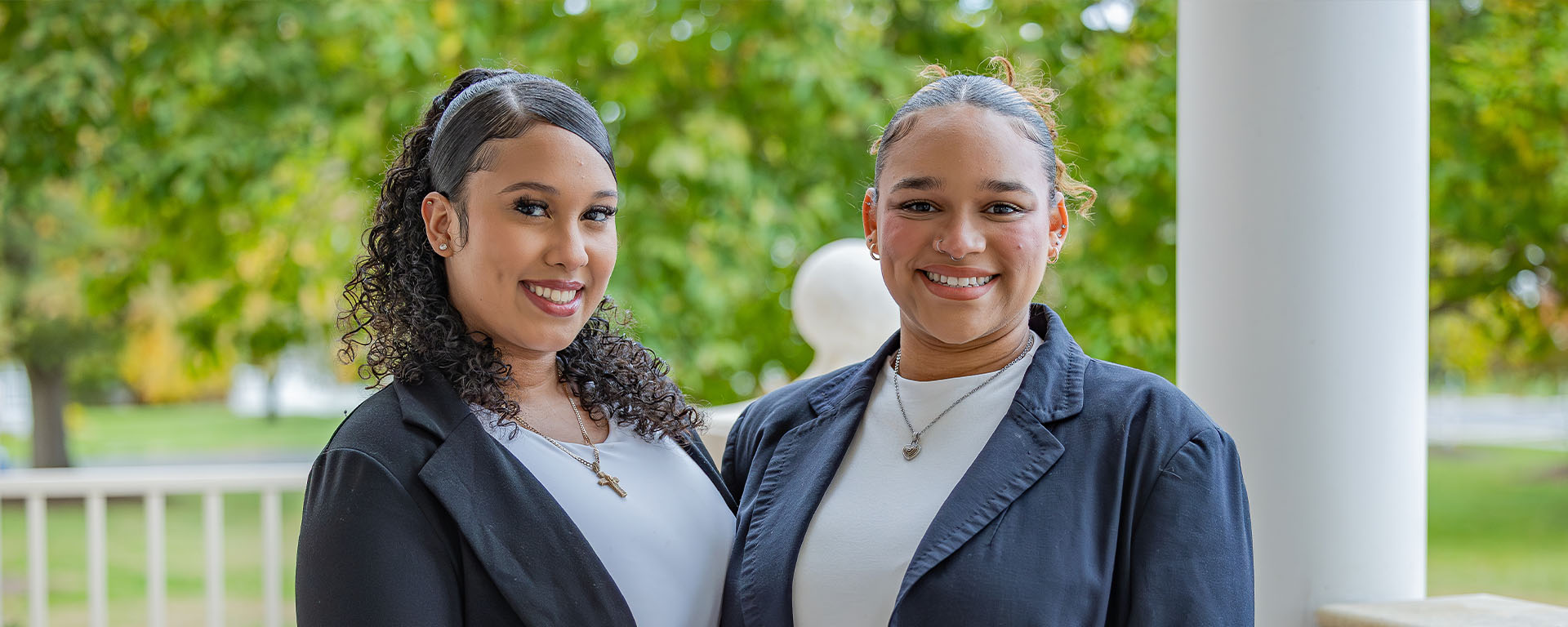 Two students with the Louise Hill Scholarship